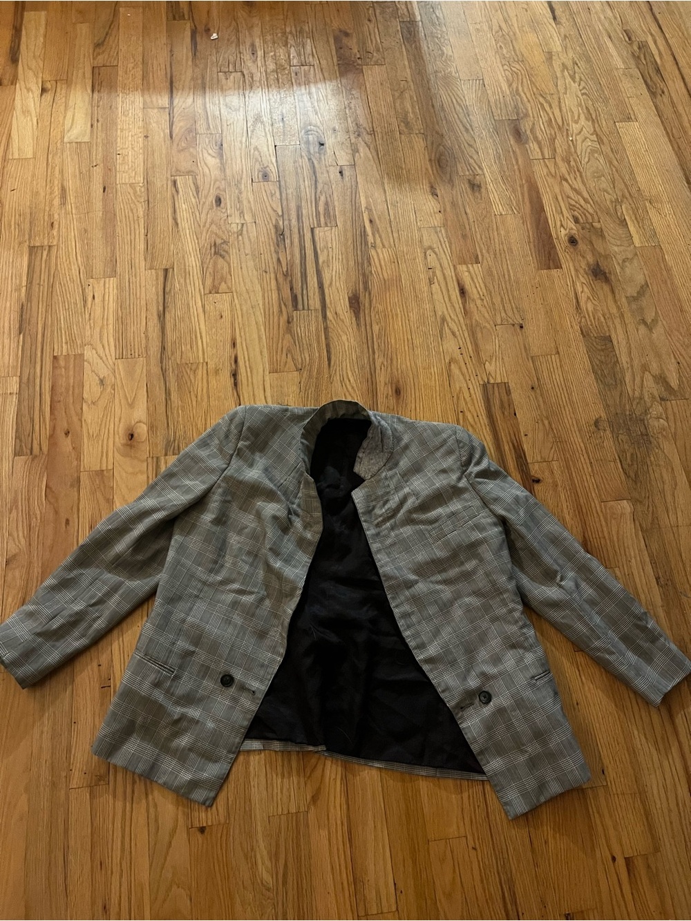 Nicholas Gray Plaid Lightweight Blazer with Black Lining
